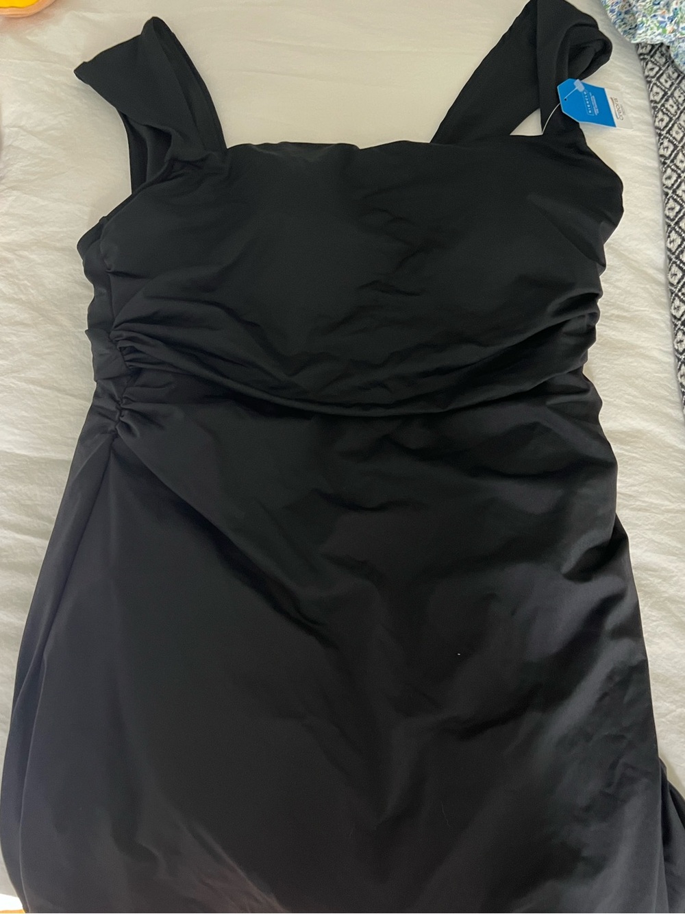 Black One-Piece Swimsuit with Wide Straps
